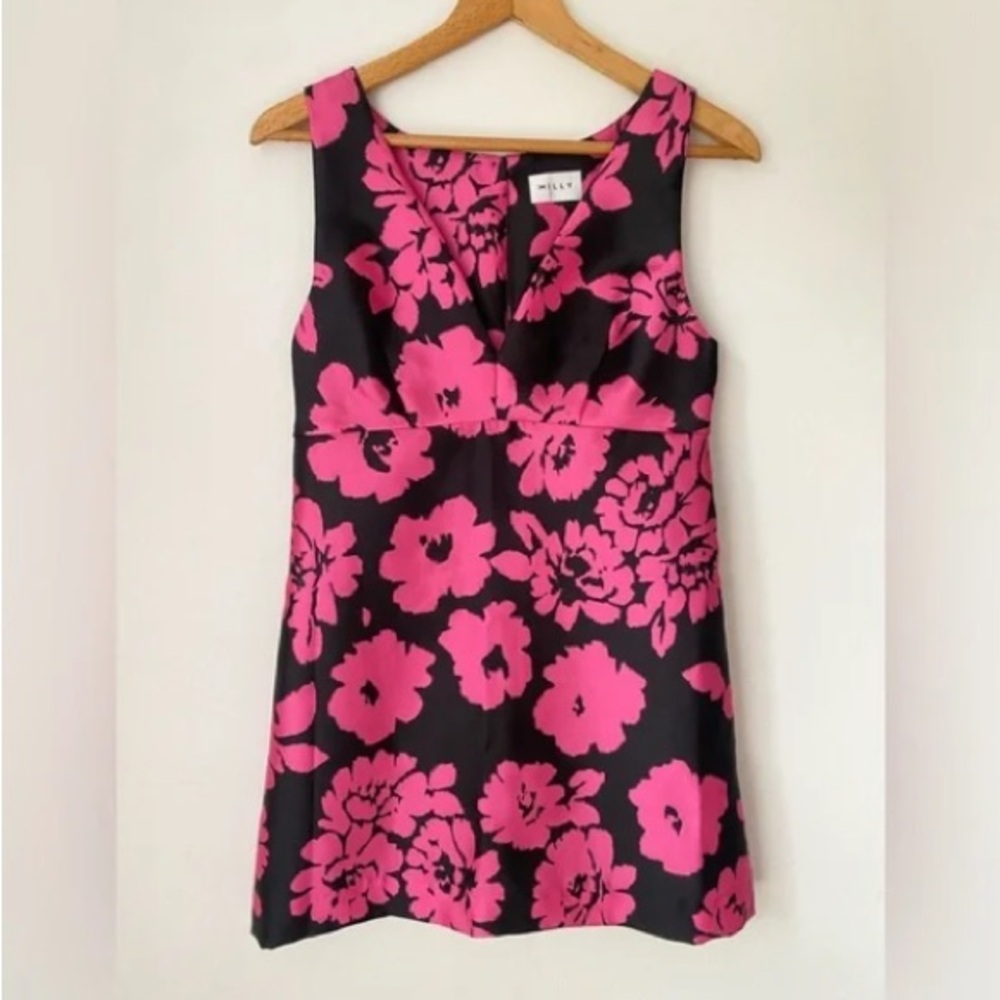 MILLY Dress Women’s Small Pink Black Mini